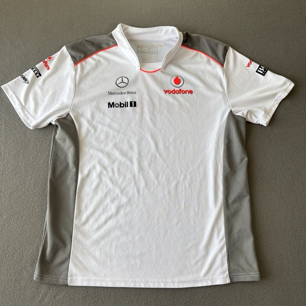 McLaren Mercedes Benz Vodafone Hugo Boss F1 Formula 1 Racing Shirt Mens L READ
